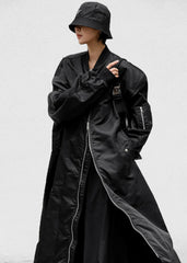 Isaac Oversized Bomber Coat Black - Women