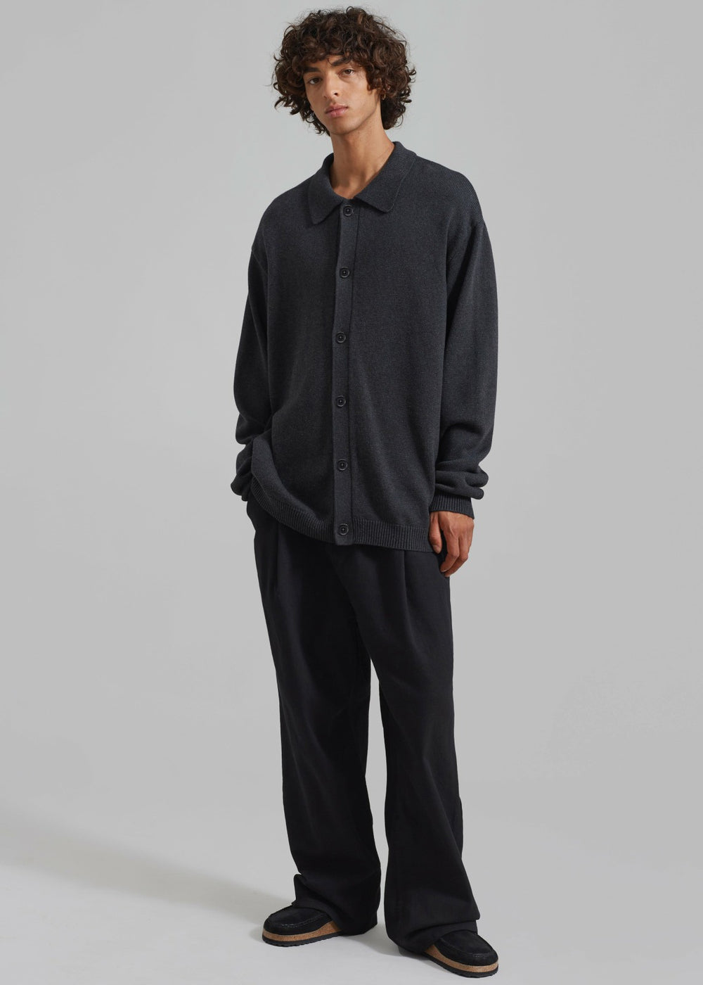 Myles Cardigan Charcoal - Men