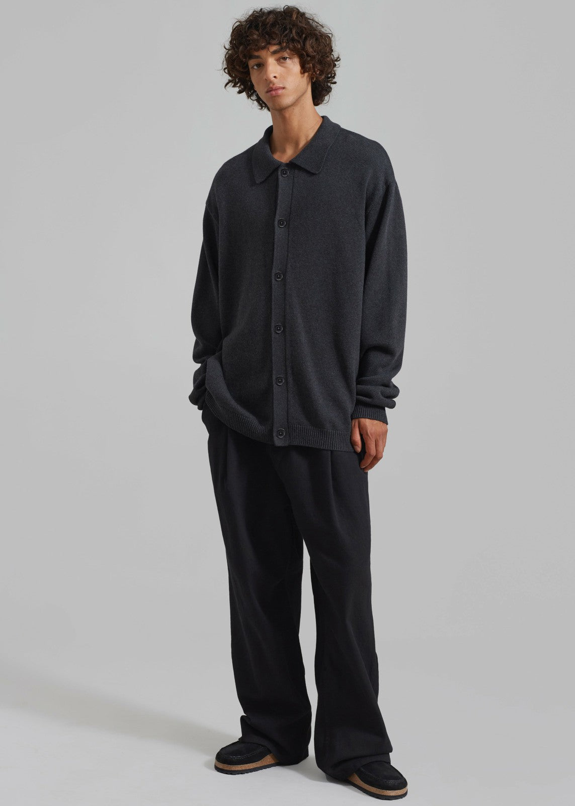 Myles Cardigan Charcoal - Men
