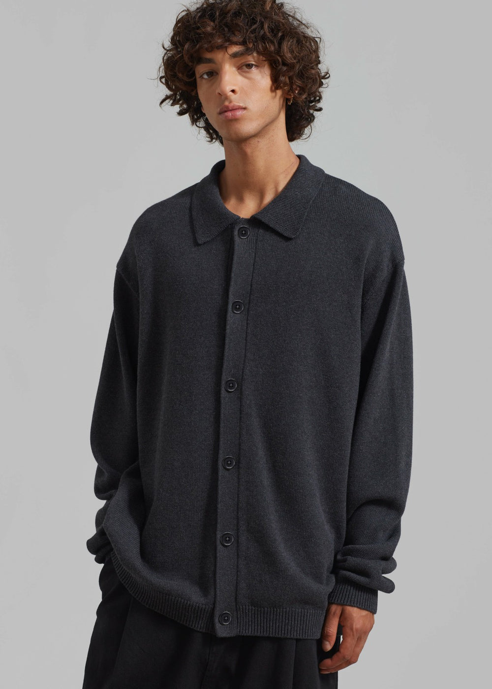 Myles Cardigan Charcoal - Men