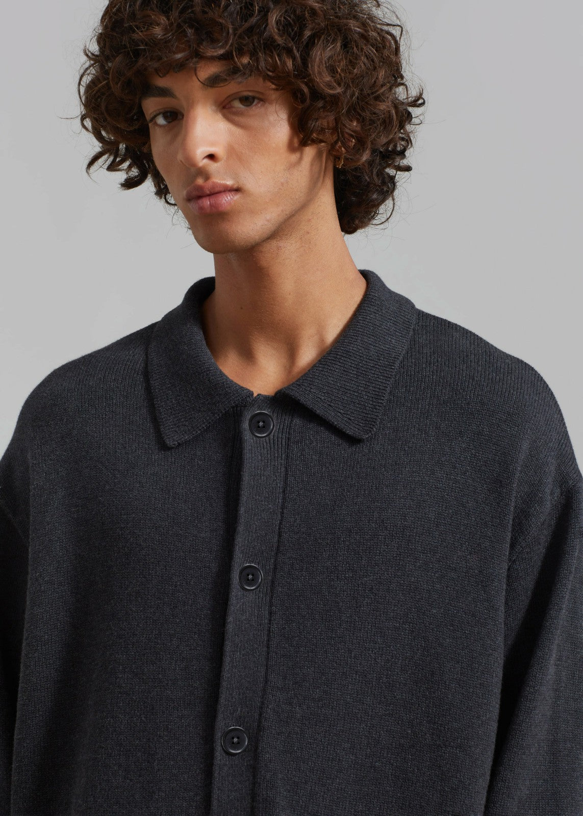 Myles Cardigan Charcoal - Men