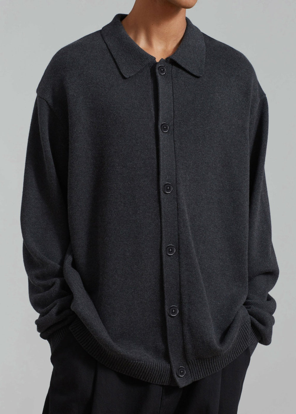 Myles Cardigan Charcoal - Men
