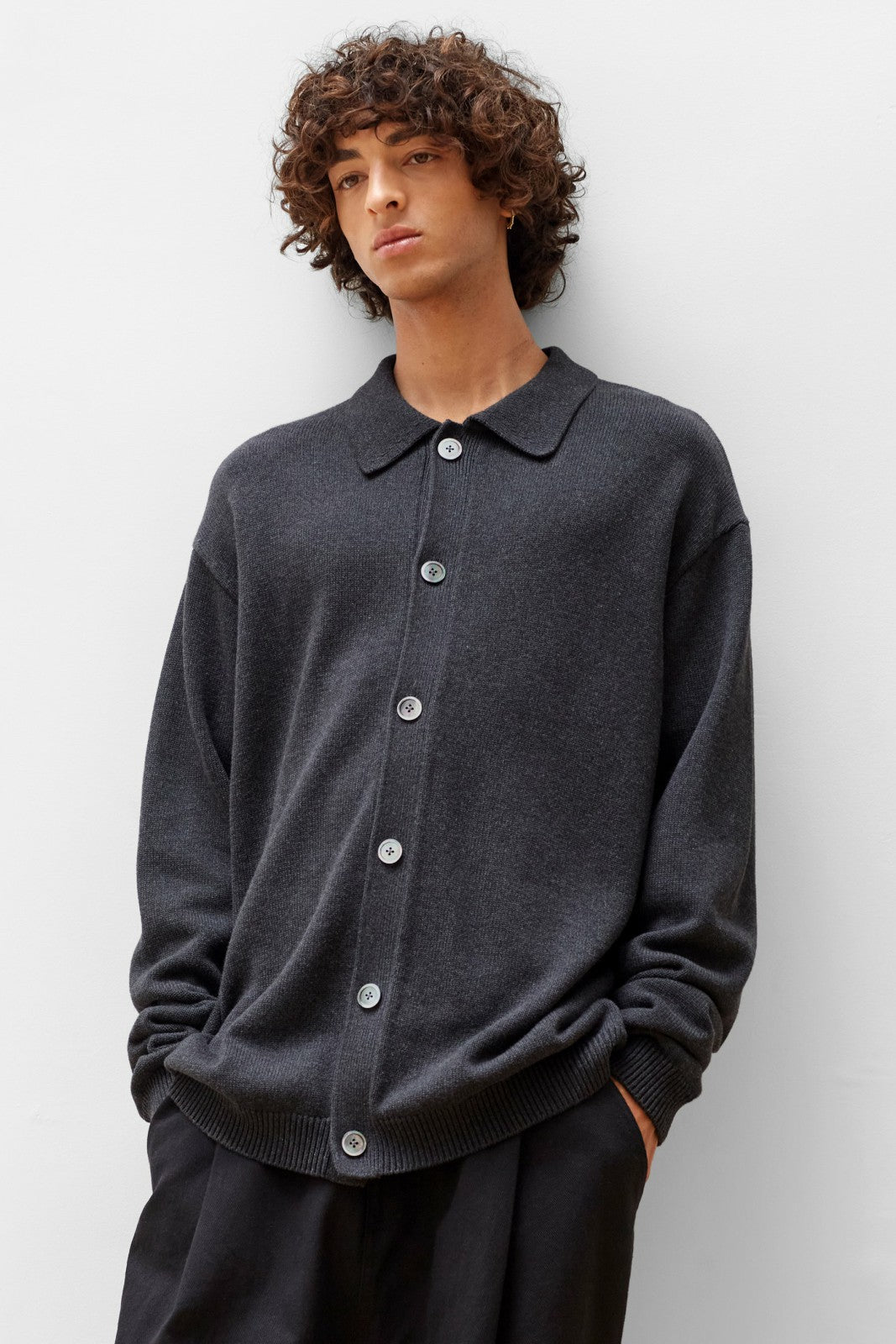 Myles Cardigan Charcoal - Men