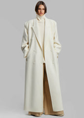 Gaia Double Breasted Coat Ivory - Women