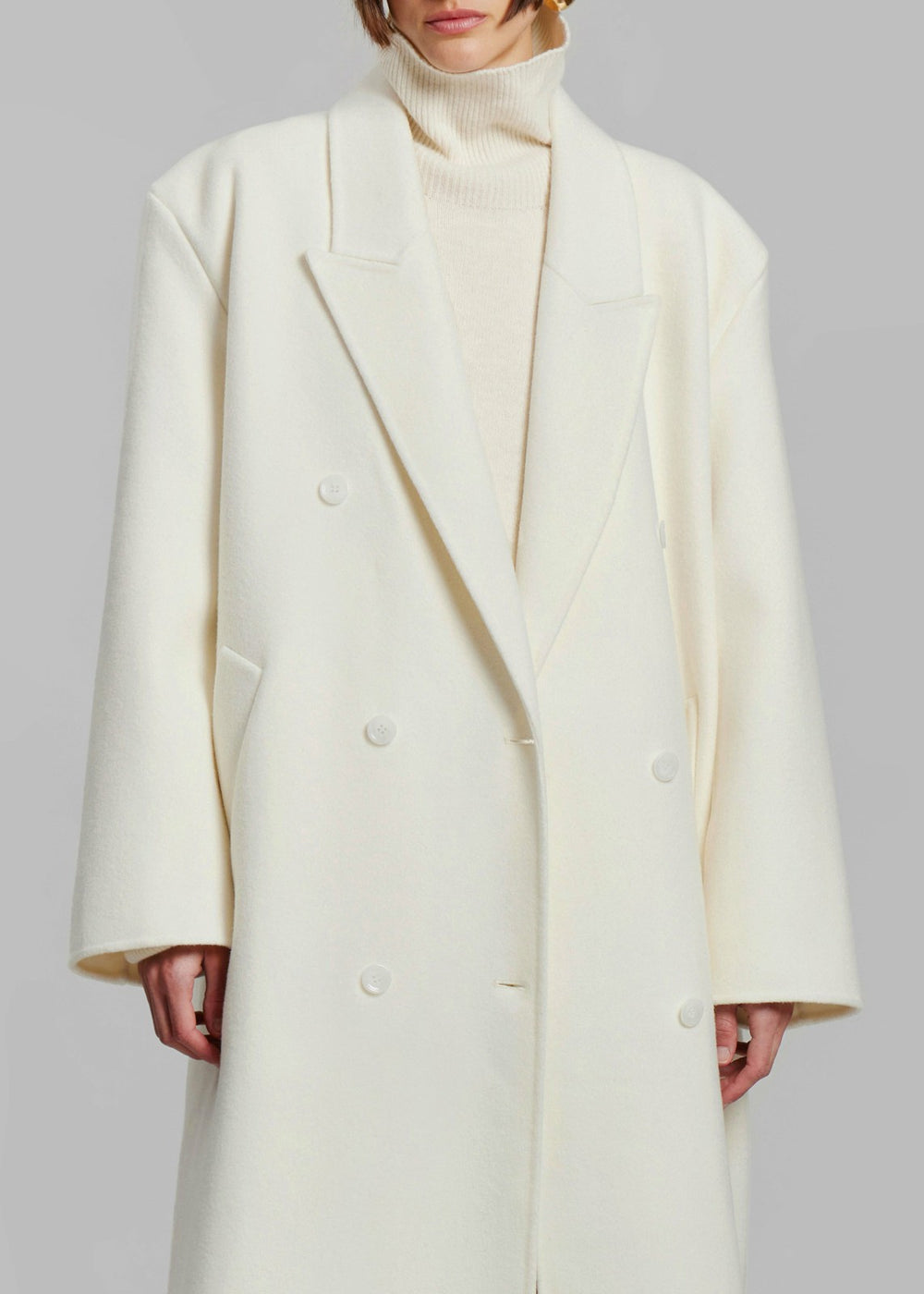 Gaia Double Breasted Coat Ivory - Women