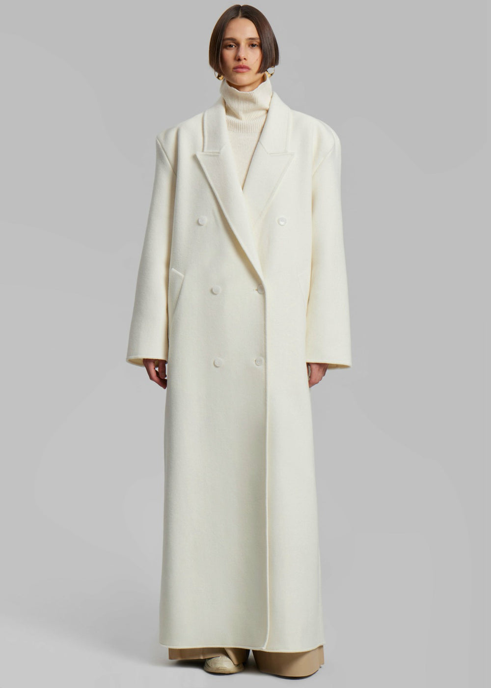 Gaia Double Breasted Coat Ivory - Women