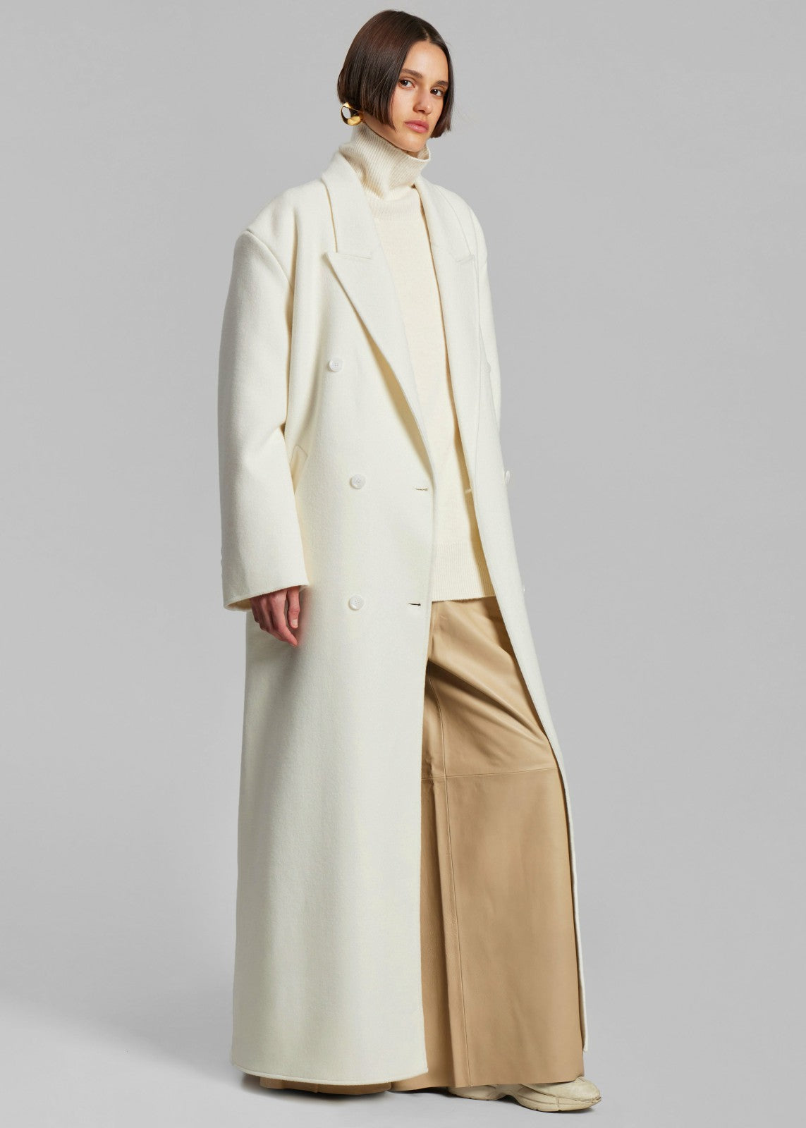 Gaia Double Breasted Coat Ivory - Women